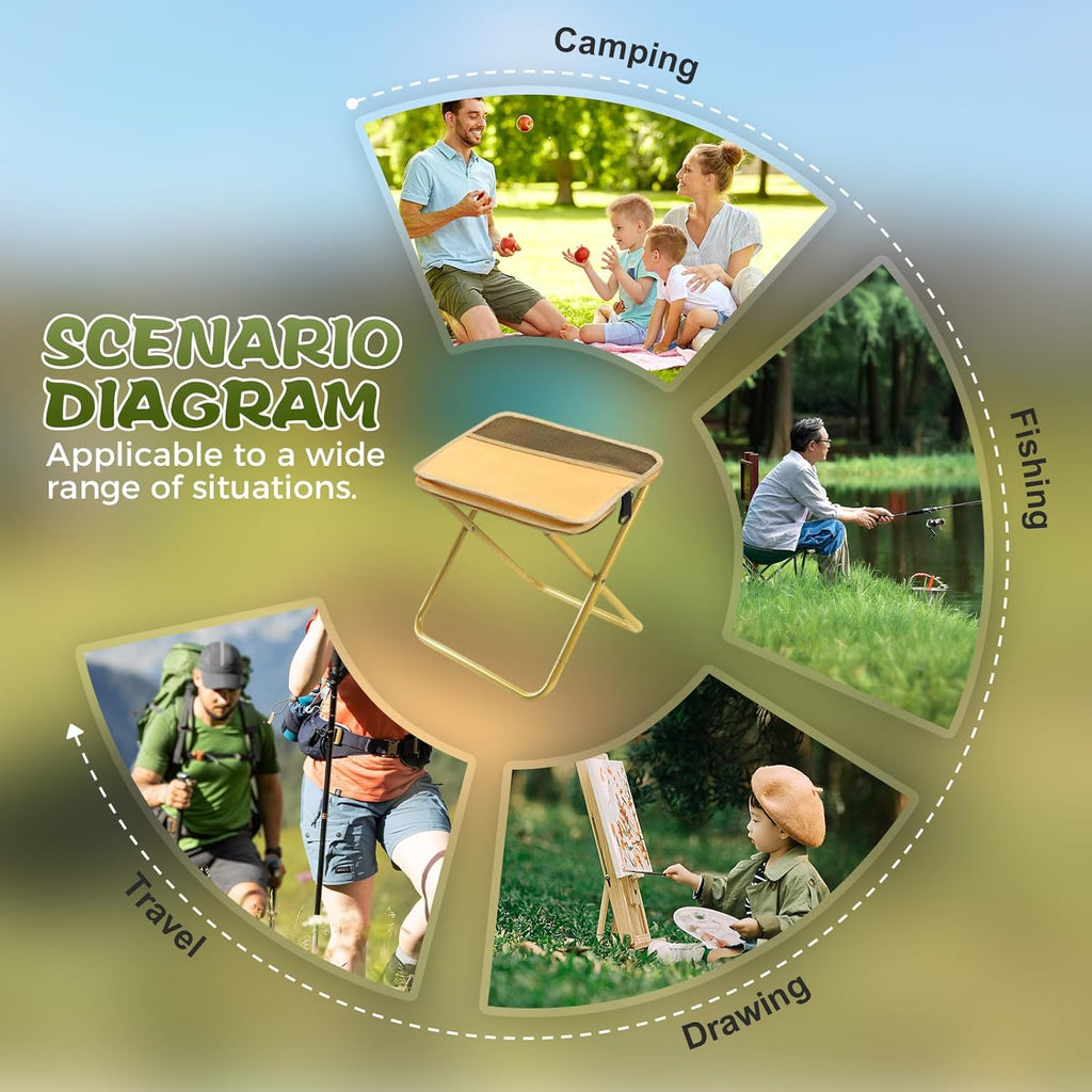 Foldable Stool with Carrying Bag,2025 New Lightweight Foldable Stools,Ultralight Folding Stool Camping Stools for Picnic Hiking Fishing