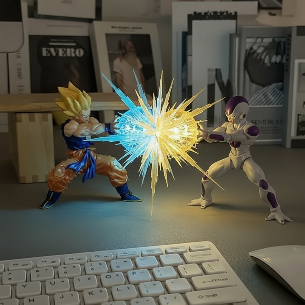 Goku Kamehameha Magnetic LED Lamp – Rechargeable, Dimmable Super Saiyan Night Light with Touch Control, USB-C – Anime Desk Lamp & Room Decor Gift for Him