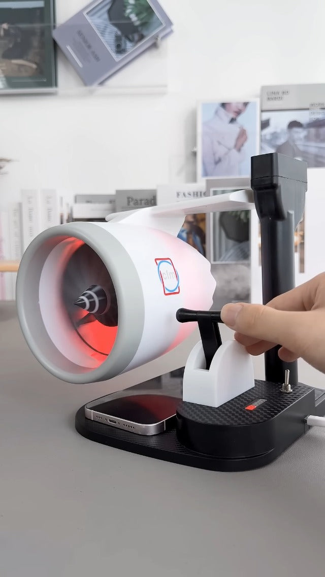 New Desktop Jet Engine Model with Humidifier and Colorful Lights – Creative Aviation-Inspired Tech Decor Gift (Blue)