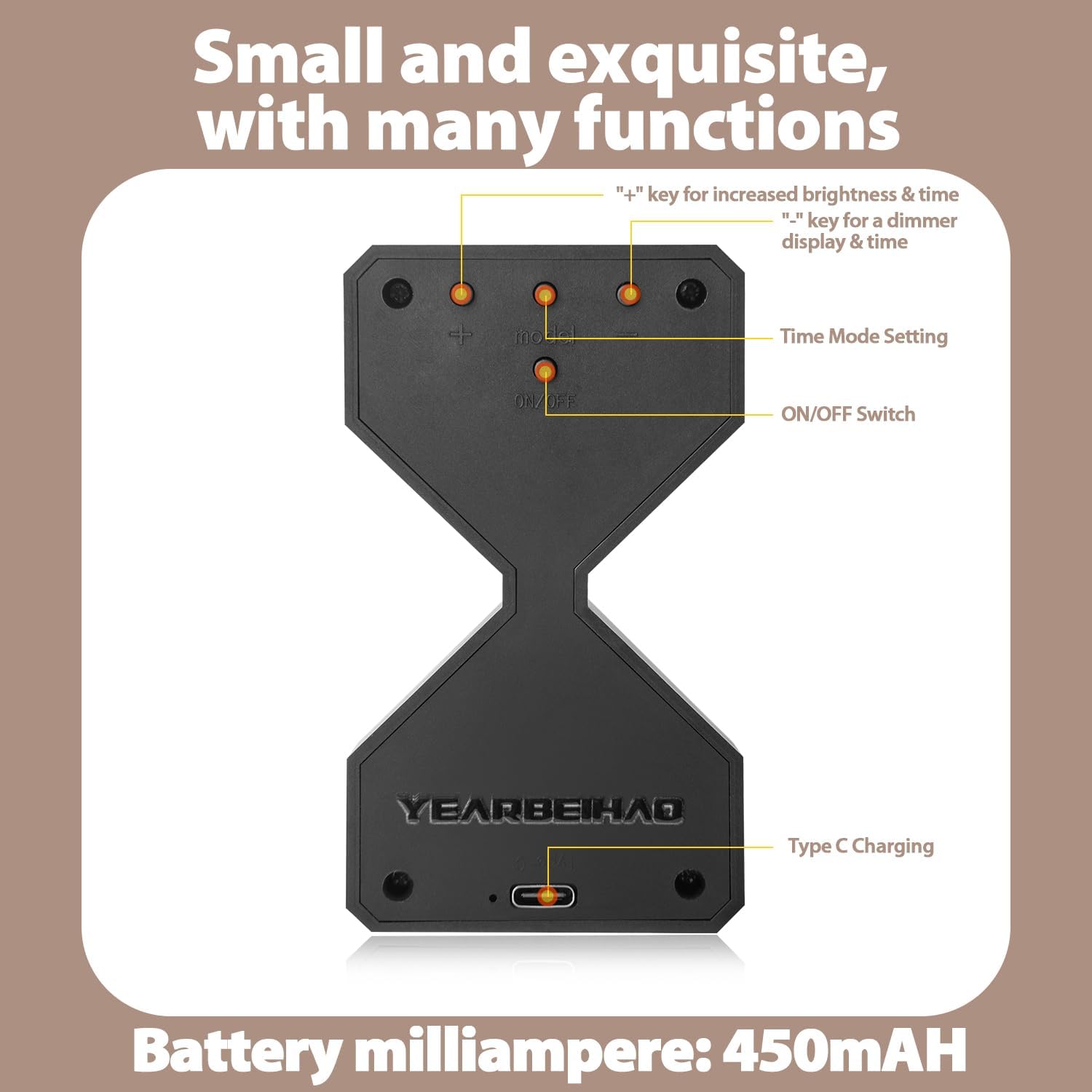 Digital Hourglass Timer for Kids, YEARBEIHAO 1-30 Minutes Sand Time Can Set Any Minute, A Sensory Toy for Relaxation, DIY Electronic Timer for Kitchen, Room Home Decor (Black)