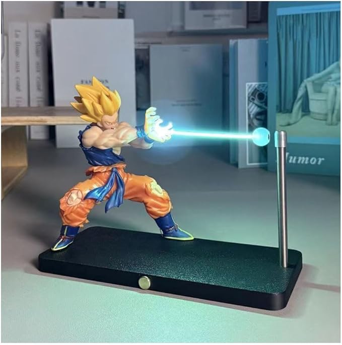 Goku Kamehameha Magnetic LED Lamp – Rechargeable, Dimmable Super Saiyan Night Light with Touch Control, USB-C – Anime Desk Lamp & Room Decor Gift for Him