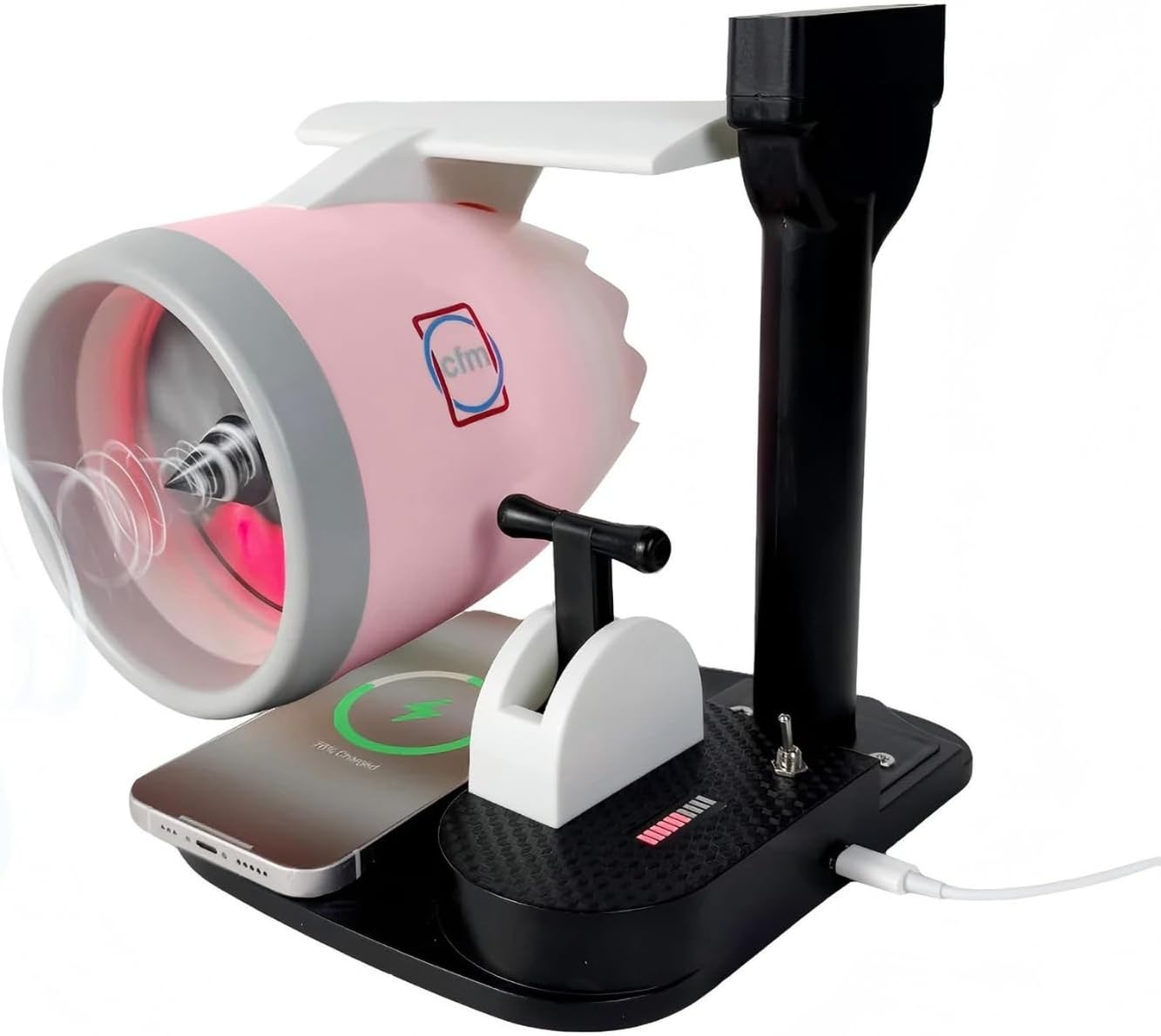 New Desktop Jet Engine Model with Humidifier and Colorful Lights – Creative Aviation-Inspired Tech Decor Gift (Blue)