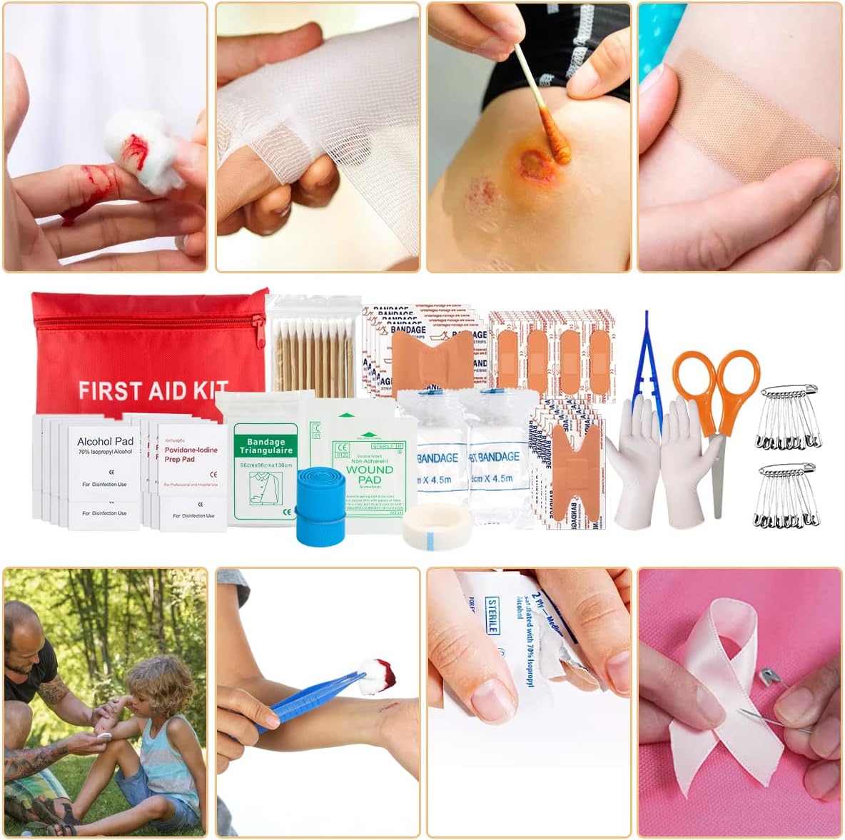 Survival Kit. 250Pcs Survival Gear First Aid Kit with Molle System Compatible Bag and Emergency Tent. Emergency Kit for Earthquake. Outdoor Adventure. Hiking. Hunting. Gifts for Men Women