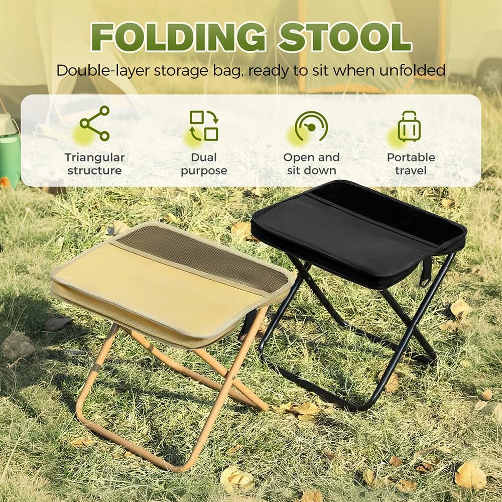 Foldable Stool with Carrying Bag,2025 New Lightweight Foldable Stools,Ultralight Folding Stool Camping Stools for Picnic Hiking Fishing