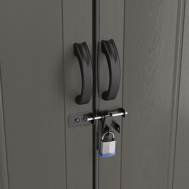 CRAFTSMAN 7-ft x 7-ft Modern Gray Gable Resin Storage Shed (Floor Included)