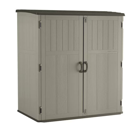CRAFTSMAN 6-ft x 4-ft Extra Large Vertical Gray Resin Storage Shed (Floor Included)