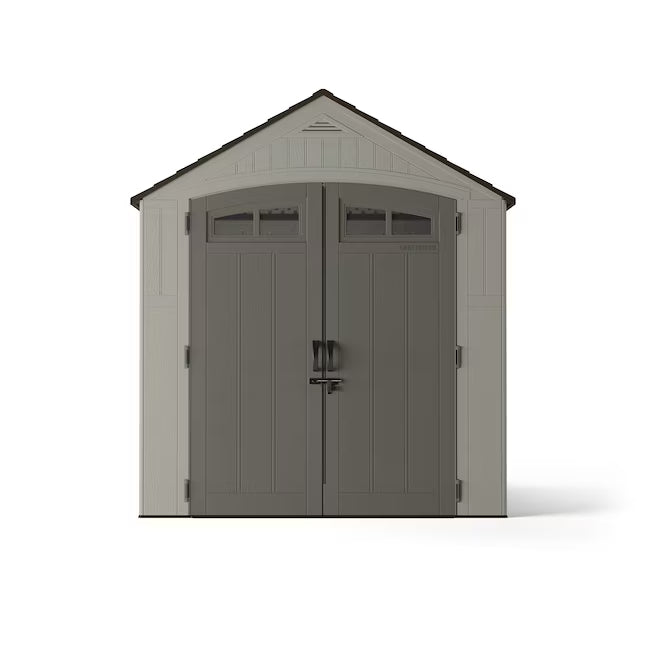 CRAFTSMAN 7-ft x 7-ft Modern Gray Gable Resin Storage Shed (Floor Included)