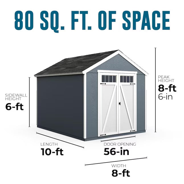 Heartland Midtown 8-ft x 10-ft Gable Style Wood Outdoor Storage Shed with 1 Doors