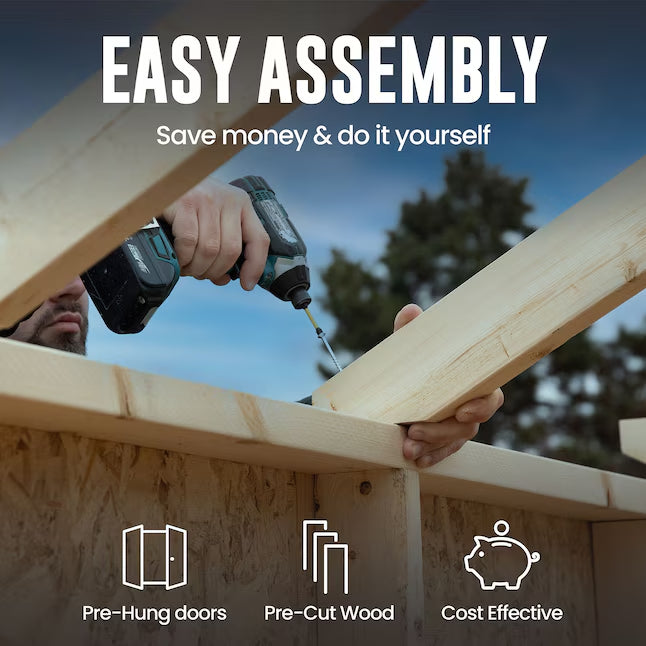 Heartland Midtown 8-ft x 10-ft Gable Style Wood Outdoor Storage Shed with 1 Doors