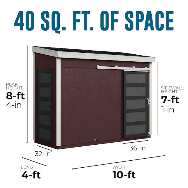 Heartland Lean-to 10-ft x 4-ft Lean-to Style Wood Outdoor Storage Shed with 2 Doors (Floor Included)
