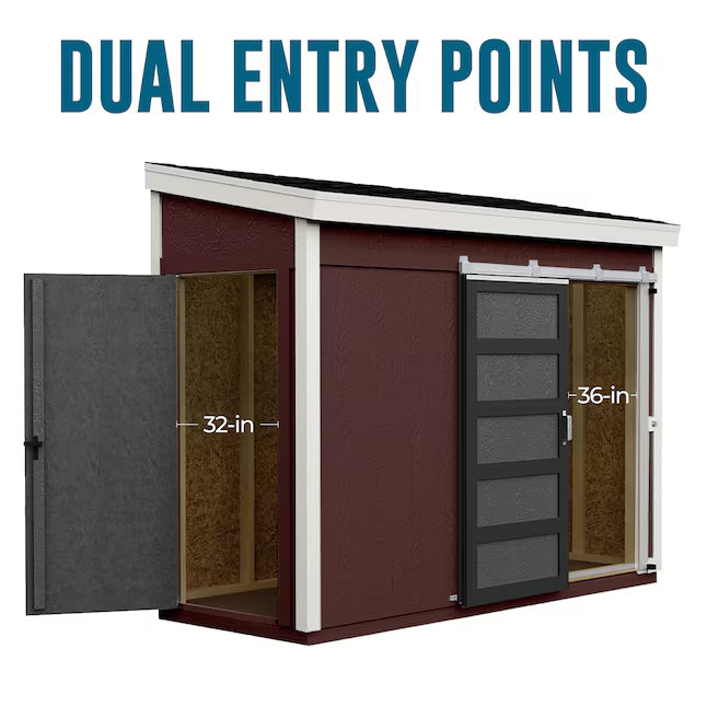 Heartland Lean-to 10-ft x 4-ft Lean-to Style Wood Outdoor Storage Shed with 2 Doors (Floor Included)