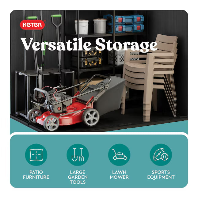 Keter 6-ft x 4-ft Darwin Gray Gable Resin Storage Shed (Floor Included)