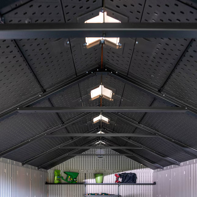 LIFETIME PRODUCTS 8-ft x 15-ft Brown Gable Resin Storage Shed (Floor Included)