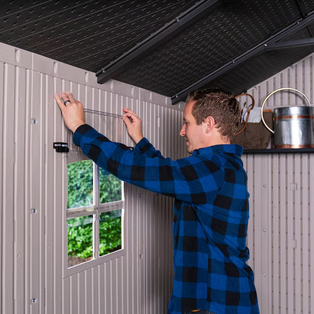 LIFETIME PRODUCTS 8-ft x 15-ft Brown Gable Resin Storage Shed (Floor Included)