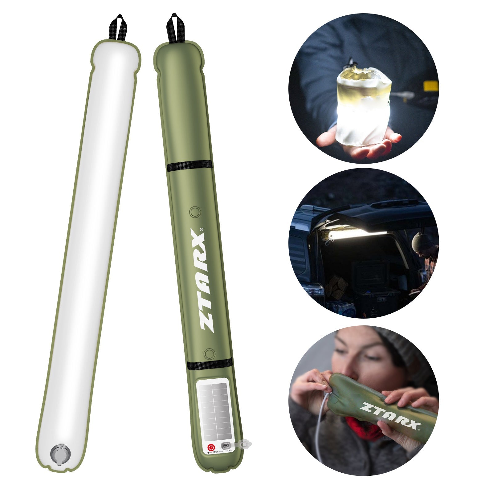 Rechargeable LED Inflatable Camping Tube Light