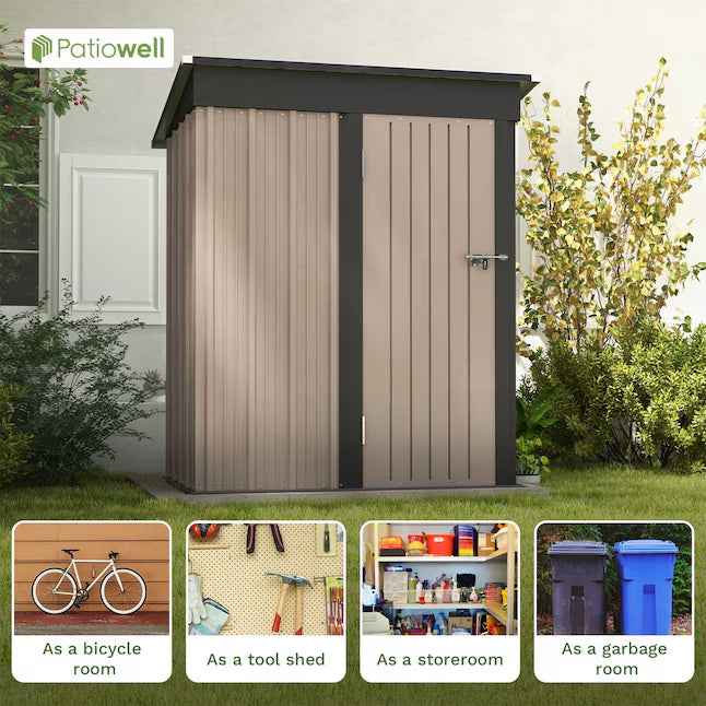 Patiowell 5-ft x 3-ft Galvanized steel Storage Shed