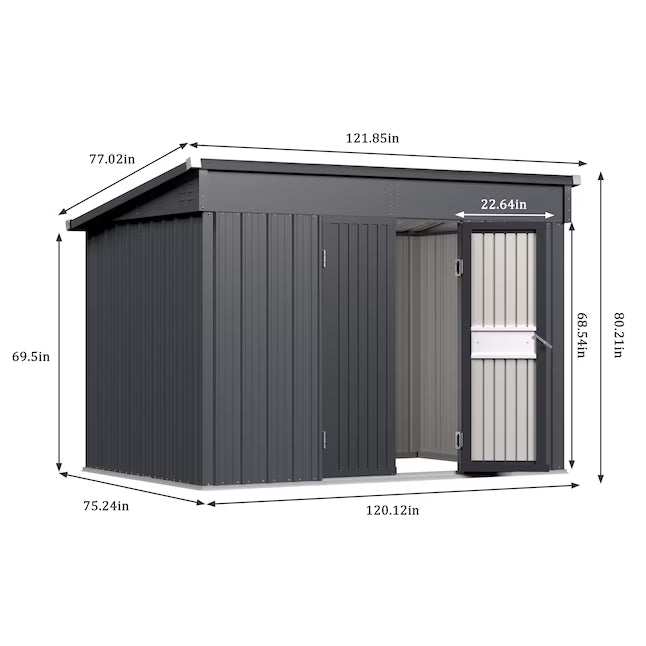 VEIKOUS 10-ft x 6-ft Metal storage shed Galvanized steel Storage Shed